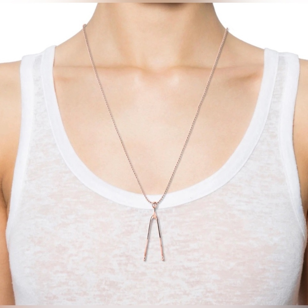 Marc Jacobs Rose gold wishbone necklace